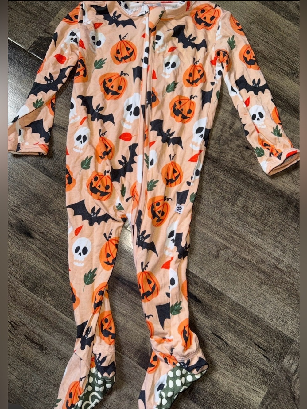 Little Bum Bums OG Halloween Pumpkins Bats Bamboo Footie 6-9M Retired Rebrand
